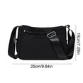 thumbnail image 2 of Black Female Shoulder Bag Crossbody Fashionable Versatile Multi Compartment Lightweight Commuting Oxford Cloth, 2 of 7