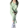 thumbnail image 6 of Women Long Sleeve Pajama Set Sweet Small Green Heart Print 2 Piece Sleepwear Set for Autumn Winter Green M, 6 of 8