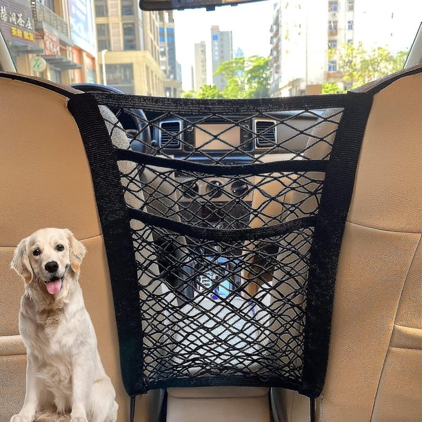 3-layer Car Mesh Organizer Seat Back Net Bag Barrier Of Backseat Pet Kids