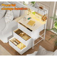thumbnail image 7 of EnHomee Nightstand with Charging Station & LED Light, Set of 2, White, 7 of 7