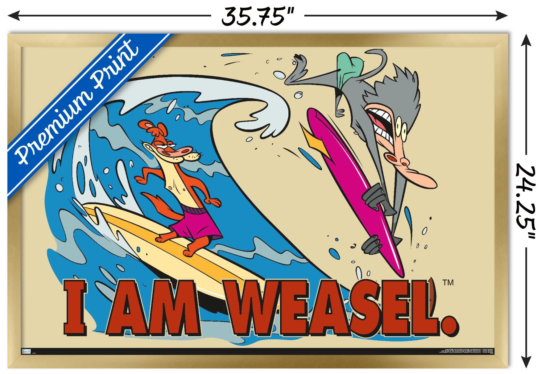 I Am Weasel - Surf Wall Poster, 22.375" x 34", Framed