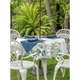 thumbnail image 3 of Outdoor Tablecloth with Umbrella Hole for Patio/Picnic/Party/Camping, Green Eucalyptus Leaves Waterproof Table Cloth Round Cover Washable, Summer Botanical Daisy Floral (Dia 54"), 3 of 8