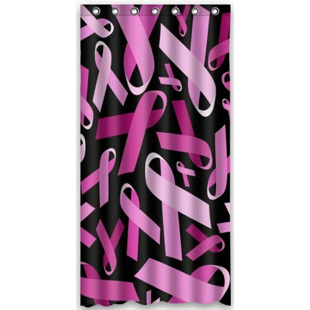 GreenDecor Breast Cancer Awareness Pink Ribbon Waterproof Shower