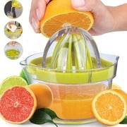 1 Pack Hand Orange Juicer Orange Lemon Juicer 4 in 1 Multi-Function Citrus Juicer Lemon Manual Squeezer Press with Strainer,Built-in Measuring Cup,Citrus Reamer,Anti-Slip Base