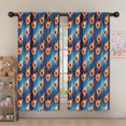 thumbnail image 5 of Blackout Kids Curtains,Basketball and Fire Blue Pattern Children's Insulated Curtains Set Of 2,Bedroom Essentials,Toddler Room Decor 52"x63", 5 of 5