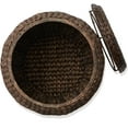 thumbnail image 2 of YEXJ Round Storage Basket with Lid - Espresso, Handwoven Water Hyacinth Organizer for Laundry, Blankets, Plants, Bedroom, Living Room, Home Office, 2 of 6