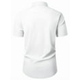 thumbnail image 3 of sogami Mens Button Down Work Shirt Stretched Wrinkle Free Short Sleeve White Dresses Shirt For Casual, 3 of 6