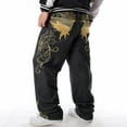 thumbnail image 3 of Ruiatoo Baggy Jeans for Men Classic Relaxed Fit Vintage Hip Hop Skateboard Pants with Embroidery 01 Black Size 46, 3 of 5