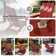 thumbnail image 6 of Tappio Folding Adirondack Chair Set of 2, All Weather HDPE Outdoor Patio Chairs with 3- Position Adjustable Backrest, Detachable Multifunctional Holders and Cup Holders, Fire Pit Chairs, Red, 6 of 8
