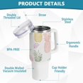 thumbnail image 4 of SKYSONIC 40oz Tumbler with Handle and Straw-Double Wall Vacuum Reusable Stainless Steel Insulated Water Bottle Mothers Day GiftsFresh Blue Yellow Pineapples, 4 of 7
