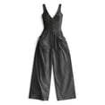 thumbnail image 5 of Kctiaxy Rompers for Women Loose Sleeveless V Neck Button Front Jumpsuits Solid Muti Pockets Wide Leg Long Pant Business Casual Outfits, 5 of 7