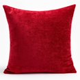thumbnail image 2 of Fennco Styles Red Velvet Square Poly Filled Throw Pillow 18" X 18" - Solid Color Plush Reversible Accent Cushion for Home, Holidays, Office and Valentine's Day Décor, 2 of 4