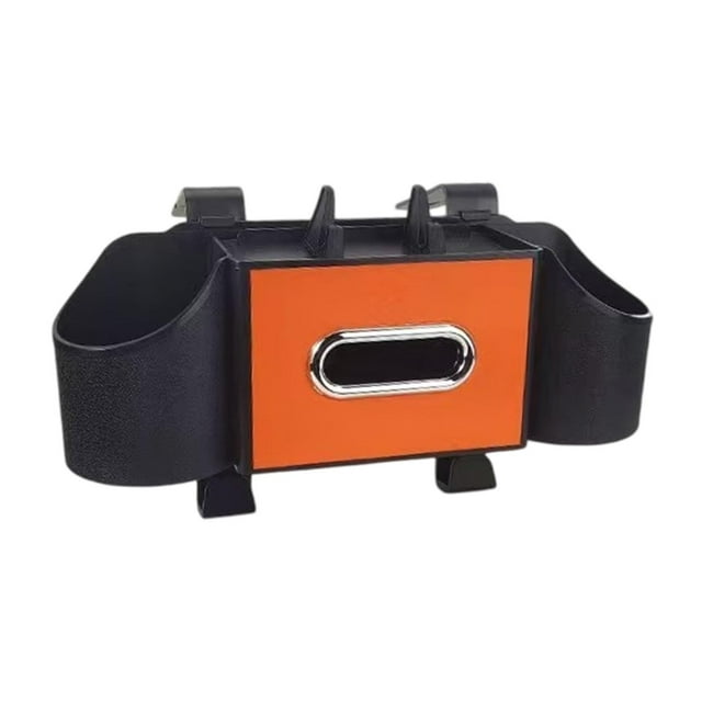 Caja de almacenamiento para respaldo de asiento de coche, accesorios, organizador colgante, caja de pañuelos, almacenamiento de agua Naranja