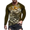 thumbnail image 1 of Hombre Unisex Diario Camiseta 3D Estampado Gráfico Estampados Animal Estampado Manga Larga Tops Casual Bloue Pompotops oipoqjl3891, 1 of 8