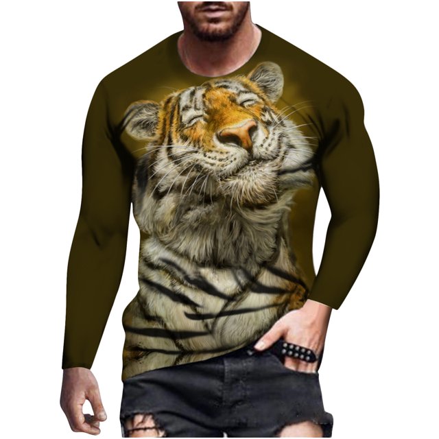 Hombre Unisex Diario Camiseta 3D Estampado Gráfico Estampados Animal Estampado Manga Larga Tops Casual Bloue Pompotops oipoqjl3891