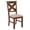 Dark Hazelnut, variant on Roundhill Furniture Raven Cross Back Upholstered Dining Chairs in Glazed Pine Brown Finish, Set of 2
