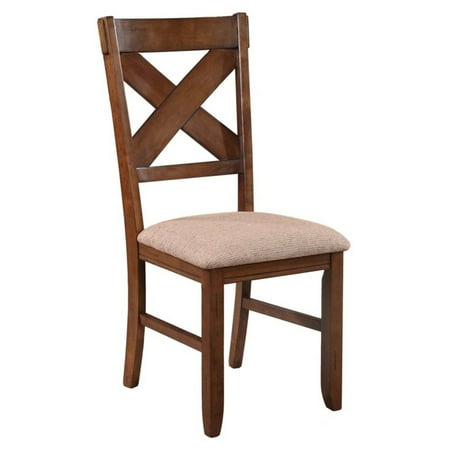 Roundhill Furniture Karven Solid Wood Dining Chairs , Set of 2