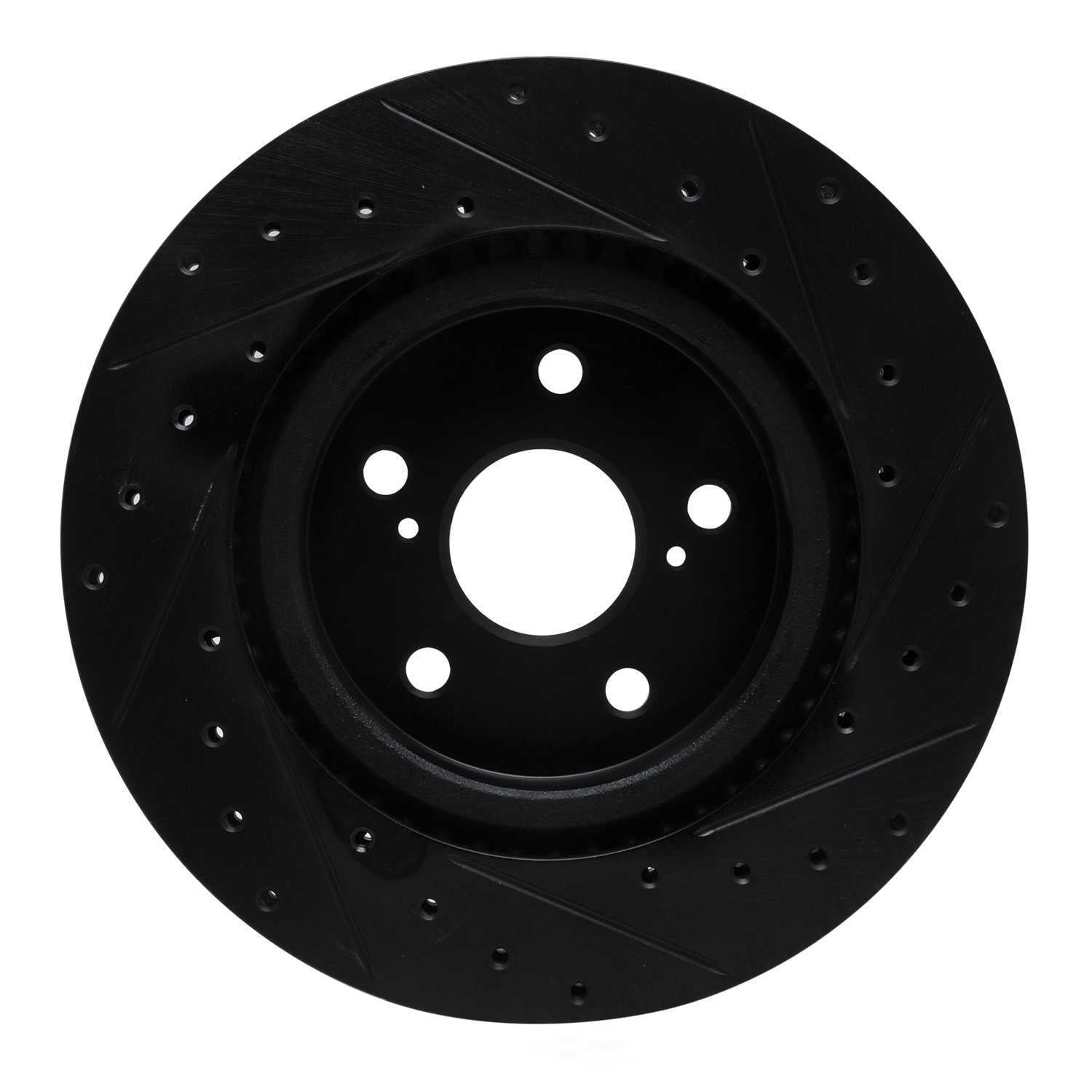 Dynamic Friction Company 633-76154L DFC Brake Rotor - Drilled And Slotted - Black