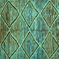 thumbnail image 1 of Ahgly Company Machine Washable Indoor Square Abstract Turquoise Blue Contemporary Area Rugs, 8' Square, 1 of 4
