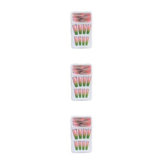 Vogacara 1 Juego de prensa de punta francesa en las uñas, uñas artificiales con degradado, cubierta completa desmontable, regalos de bailarina Type1 NO1