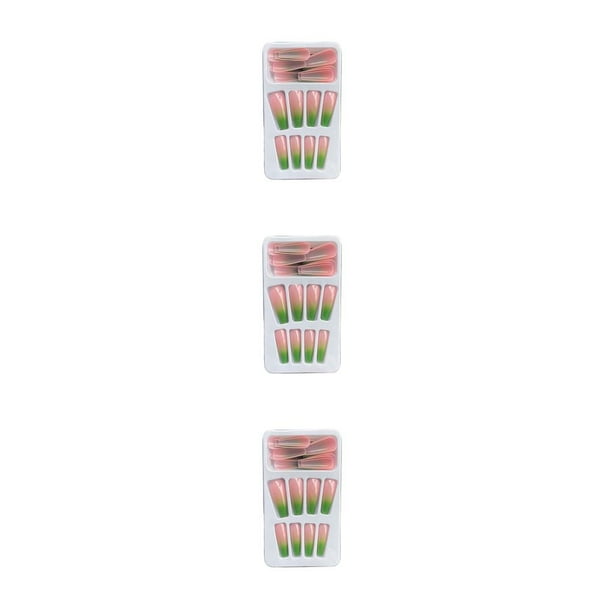 Vogacara 1 Juego de prensa de punta francesa en las uñas, uñas artificiales con degradado, cubierta completa desmontable, regalos de bailarina Type1 NO1