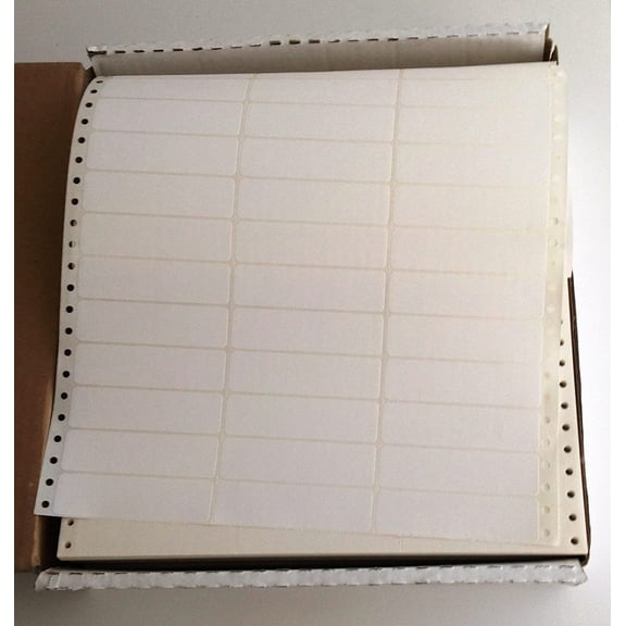 Linco 3-UP White Pinfed Continuous, Pressure-Sensitive Labels, 4 x 2-15/16 - Box of 7500