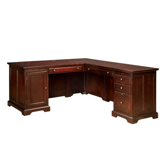 Furniture Of America Klay L Shaped Executive Desk In Cherry