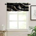 thumbnail image 4 of Black Kitchen Valance, Marble Gold Black Ombre Abstract Small Window Treatments for Kitchen Living Room Bathroom Cafe Decor Rod Pocket Modern Elegant Valances 54x18 Inch, 1 Panel, 4 of 4