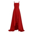 thumbnail image 5 of LNMQLPDBS Teen Girl Bridesmaid Dresses Girls Cute Spaghetti Strap Formal Wedding Party Flower Girl Dress Ruffle Hem A-line Party Pageant Gown, 5 of 9