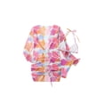 thumbnail image 3 of TRKIYQC, 3 uds., trajes de baño para mujer, sujetador Halter con relleno de Color en contraste con amarre para adultos, vestido de manga larga con cuello en V y Tanga TRKIYQC moderno, 3 of 6