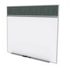 Ghent SPC58A-ATR-TN 5 ft. x 8 ft. Style A Combination Unit - Porcelain Magnetic Whiteboard and Recycled Rubber Tackboard - Tan Speckled