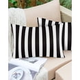 thumbnail image 6 of Modern Farmhouse Black White Stripes Standard Size Pillow Cover, Pillowcase Protectors with Zipper, Breathable Decorative Throw Pillow Case Cover, Pillow Shams for Couch Sofa 20x26Inch, 6 of 7