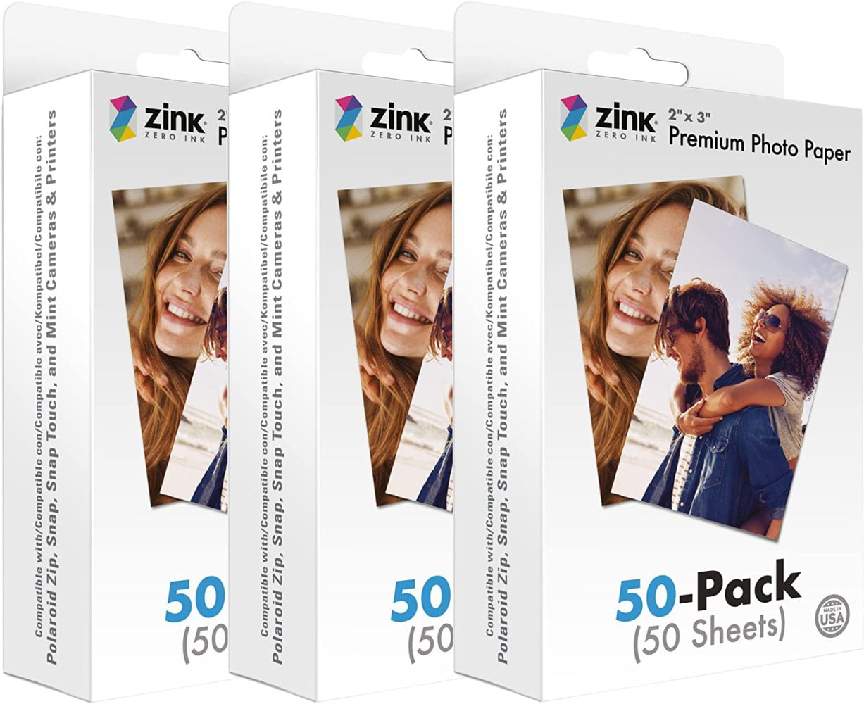 Black Polaroid Zip Wireless Mobile Photo Mini Printer w/ 20 Twin Pack Zink 2x3 Photo Paper 