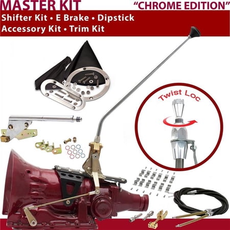 American Shifter PG Shifter Kit Chrome 23 in. E Brake Cable Clamp Trim Kit Dipstick for DD630