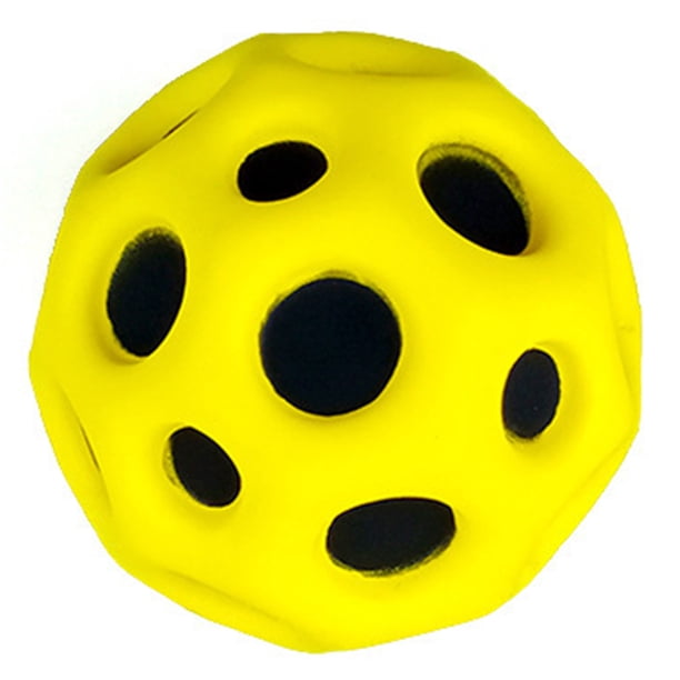 Bola con orificio de alto rebote, bola suave Bam, juguete, bola Flash, regalos de cumpleaños (amarillo)