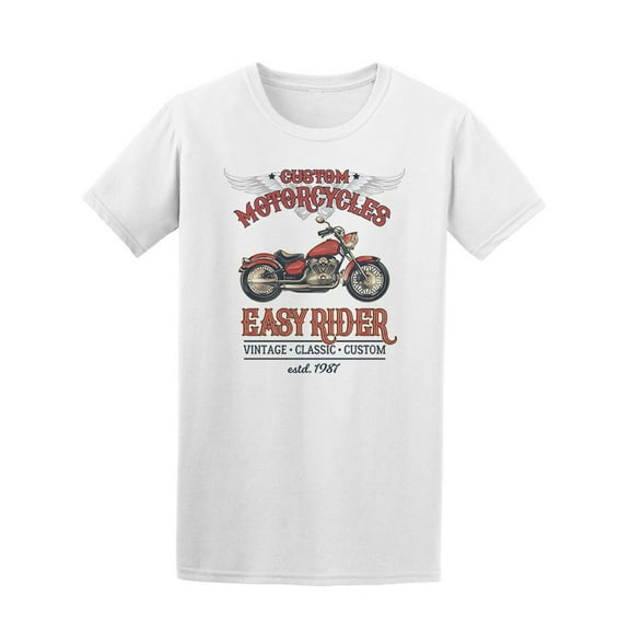 Vintage Poster Costum Motorcycle T-Shirt Men -Image by Shutterstock, Male Medium