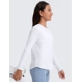 thumbnail image 4 of CRZ YOGA Girls Cloudweight Long Sleeve Athletic Shirts Active Sports Casual Tees Crew Neck Side Slit Winter Kids Teen, 4 of 6