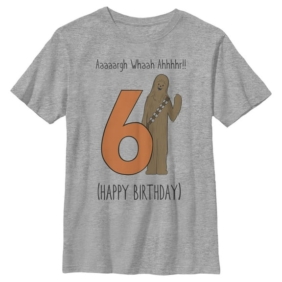 Boy's Star Wars Chewbacca Happy 6th Birthday  Graphic T-Shirt