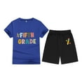 thumbnail image 3 of WOYY Back-To-School Outfits for Girls Letter Short Sleeve T-Shirt Shorts Set, Sizes 2-3T, 3 of 3