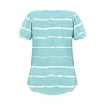 thumbnail image 7 of Xixinqiwan Women Tops under $10.00,Women Summer Casual Shirts Short Sleeve Striped Tunic Tops Crew Neck Tee Tshirt Blouses for Women Light Blue XL, 7 of 7
