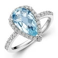 thumbnail image 4 of Lafonn Aria Sterling Silver Platinum Plated Lassire Blue Topaz and Simulated Diamonds Womens Ring, 4 of 5