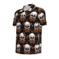 thumbnail image 4 of Wukai Butterfly Skull Men’s Polo Shirts,Quick-Dry Athletic Shirt,Classic Fit Shirts-3X-Large, 4 of 8