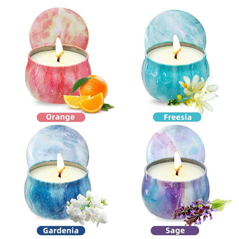Citronella Candles,Scented Candles Gift Set of 4 x 4.4 Oz, Natural Soy Wax  Aromatherapy Candle for Outdoor and Indoor 