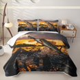 thumbnail image 2 of Erosebridal Pike Fish Print Boys Girls Twin Quilt Set, Rustic Cabin Twin Coverlet Set, Black Orange, 2-Piece, 2 of 7