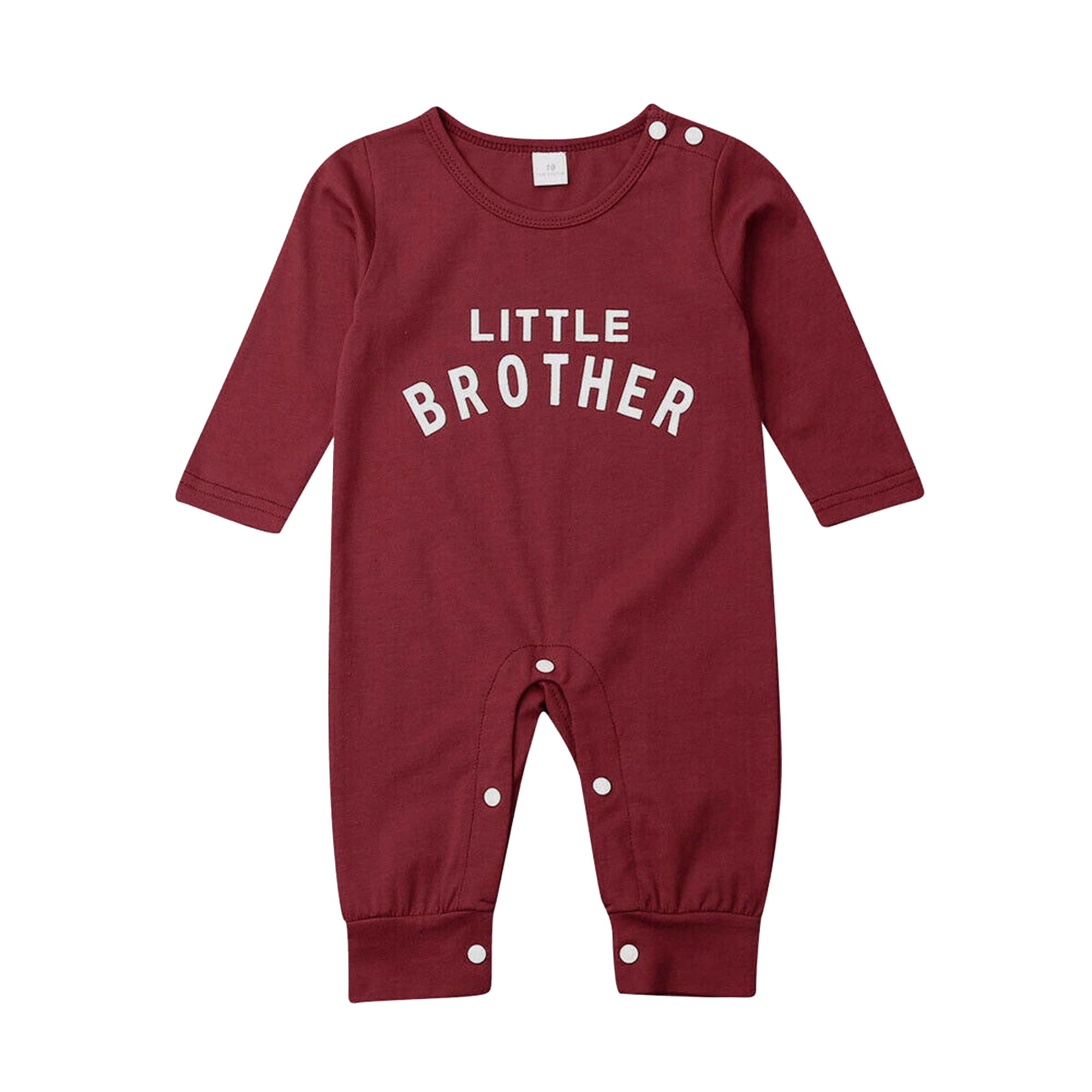Infant Baby Boys Little Brother Romper Jumpsuit Bodysuit Winter Clothes Outfits