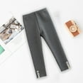 thumbnail image 4 of Elainilye Fashion Toddler Girls Leggings Winter Warm Fleece Lined Leggings Elastic Cotton Pants, Sizes 3-10Y,Gray, 4 of 9
