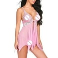 thumbnail image 3 of Levmjia Womens Lingerie Sets For Front Closure Lace V-Neck Mesh Sleepwear Lingerie, 3 of 3