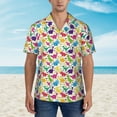 thumbnail image 4 of Lsque Colorful Dinosaurs pattern Hawaiian Shirt for Men, Unisex Summer Beach Casual Short Sleeve Button Down Shirts-XX-Large, 4 of 9