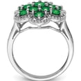 thumbnail image 2 of Sterling Silver Rhodium Plated Tsavorite Garnet Flower Ring (Size 6) Made In Thailand qr4528ts-6, 2 of 5