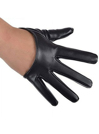 HANDS ON Fl2250-l, Genuine Grain Leather Half Finger Glove, Men's, Size: Large, Black